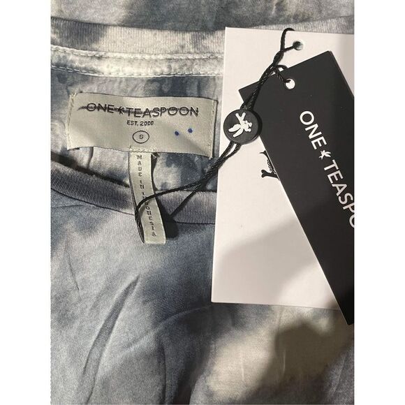 NWT One Teaspoon Reflection Hand Printed Satin Tee Size S - Picture 8 of 8